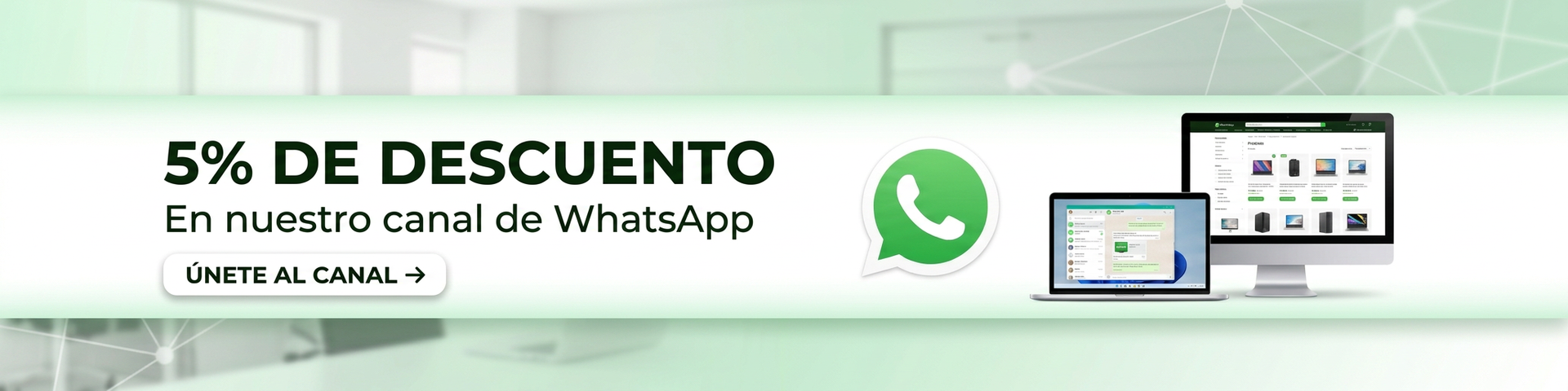 Únete al canal de WhatsApp de Megabyte XT y obtén 5% de descuento